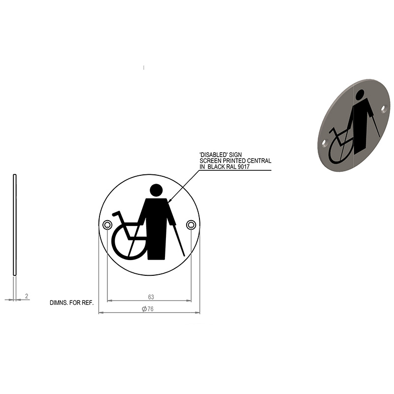 Disabled Toilet Door Sign