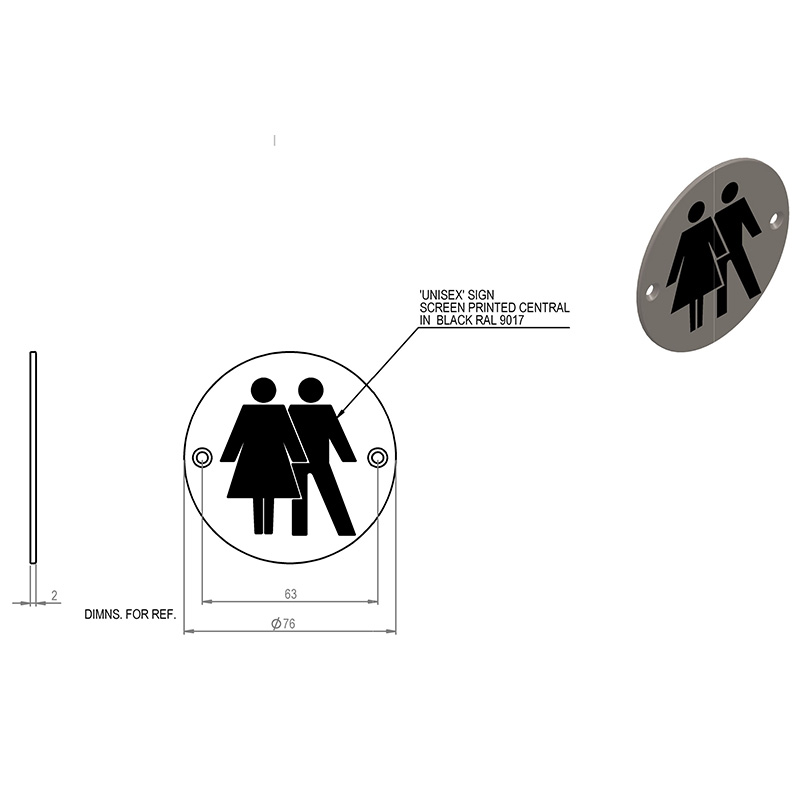 Unisex Toilet Door Sign Unisex Toilet Door Sign