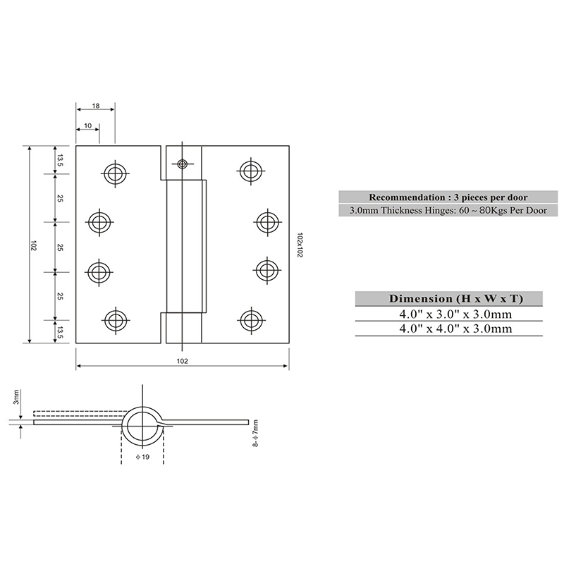 DS03-007 Single Action Spring Hinge